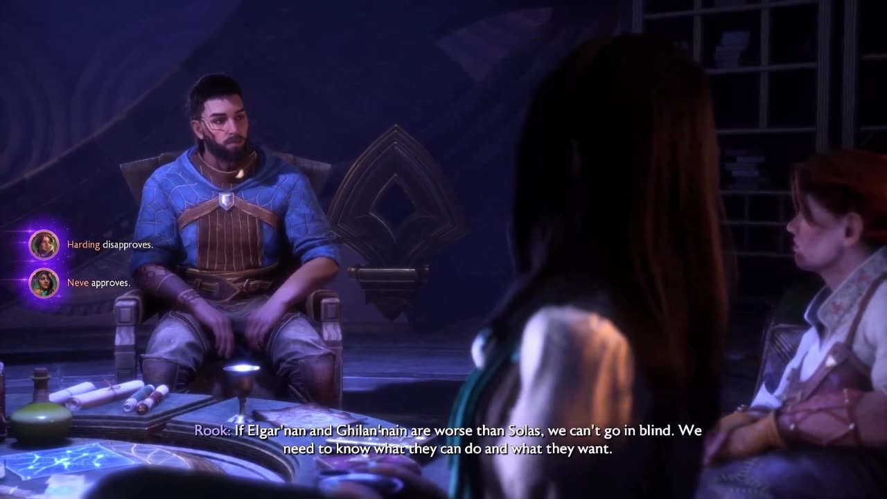 Dragon Age: The Veilguard Rook, Harding and Neve Talk