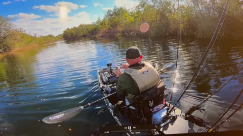 GIANT BASS from a Kayak