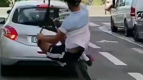 Cycle stunt on main road