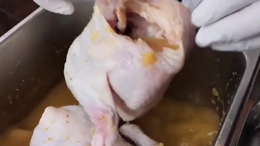 Take Out The Chicken While Burning Wood