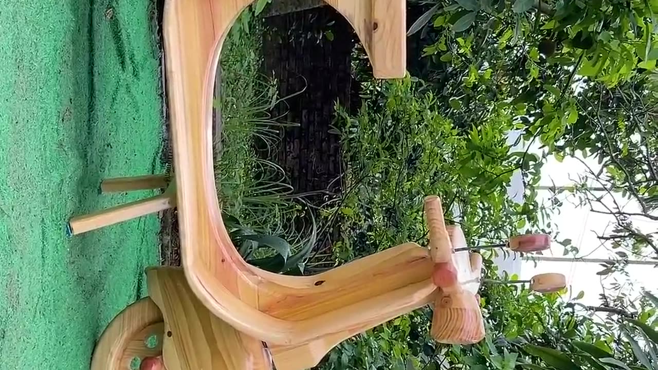 Hand wooden scooter