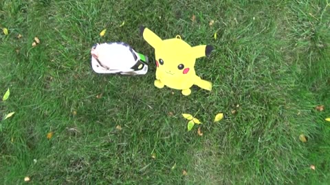 Mr Wii is a Kid at Heart in those Short Overalls and Professor Pikachu Takes his Ice Cream reupload