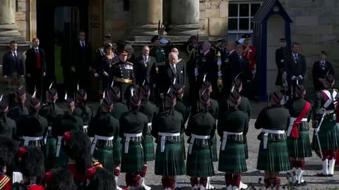 King Charles and his siblings walk behind Queen’s coffin