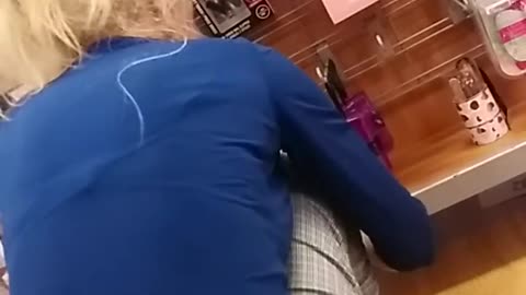 GILF Store Worker Shows Her Lace Black Whaletail