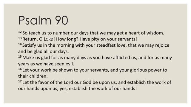 Psalm 90 Devotion