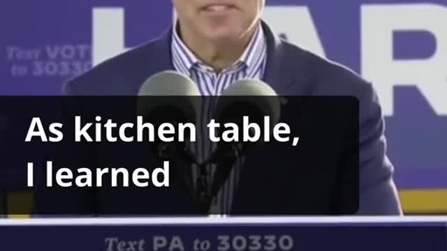 As a kitchen table he learned