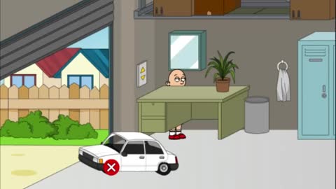 Classic Caillou Gives Boris (Daddy) A Flat Tire