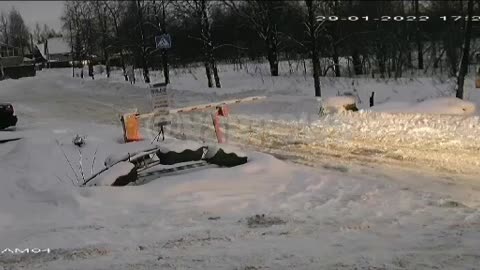 Acrobatic sketch on a car.