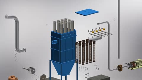 3d Mechanical Model Animation - Dust Collector Assemble