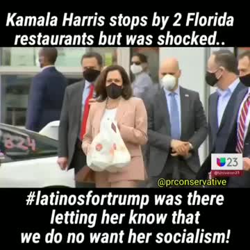 Kamala Harris confronted by latino Trump supporters!