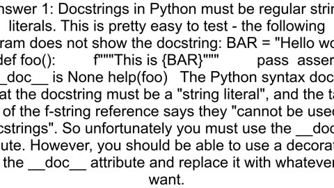 Can a Python docstring be calculated fstring or expression