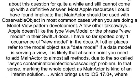 Why Should SwiftUI View Models be Annotated with MainActor