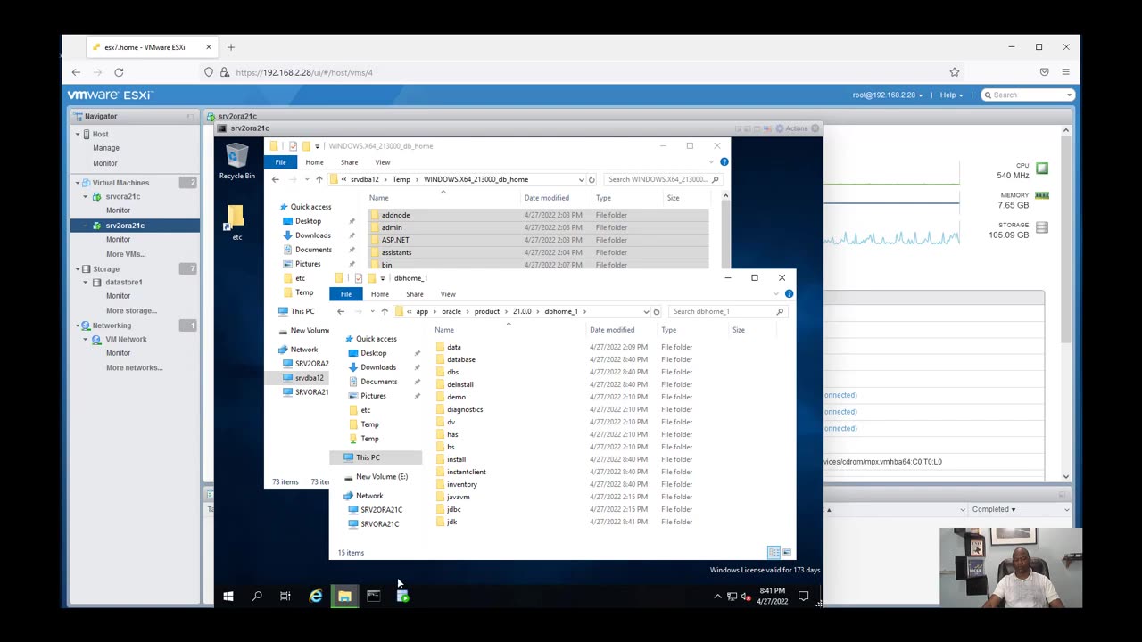 How to install Oracle database 21c on Windows Server 2022.