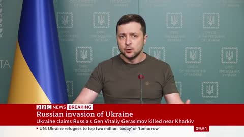 Ukraine's President Zelensky says Russia has bombed humanitarian aid convoys - B