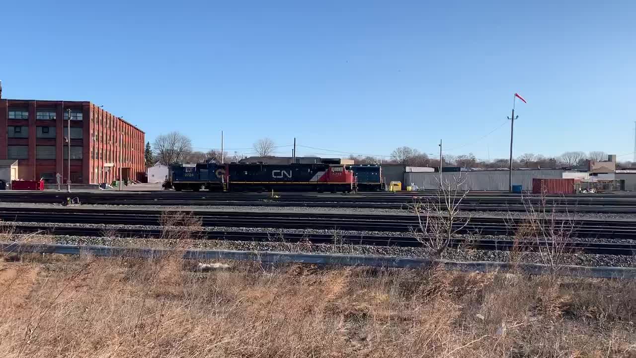 Rare!!!! CN Engine in Goodman St. Rail Yard Rochester, NY 3/13/21