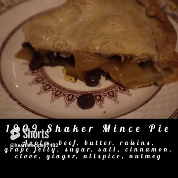 1909 Dinner Menu: Date Buns, Chicken with Green Peppers, Shaker Pie..