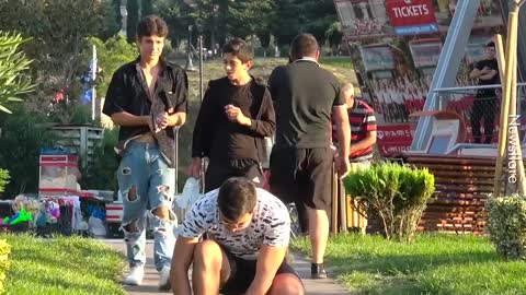 Dude Pranks Strangers With His PINK THONG 😂