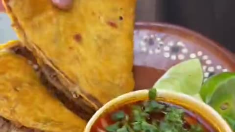 Birria Quesedilla. Comment if you know the dipping sauce. From Cilantro Lime in Los Angeles.