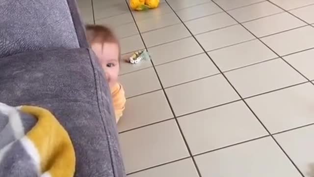 Cute baby playing kuku kuku