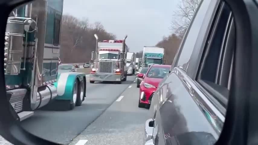 'People's Convoy' Drives Across Capital Beltway In Protest Of COVID-19 Mandates, Restrictions