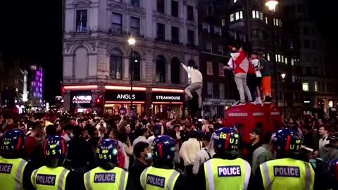 England fans celebrates after Euro semi-final win