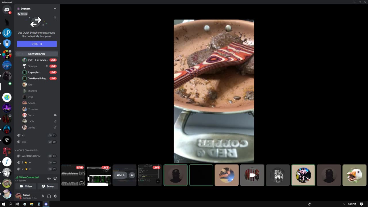 Vex cooking on his dollar tree pan