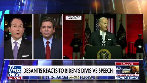 Ron DeSantis criticizes Biden for saying only some Republicans are “acceptable.”