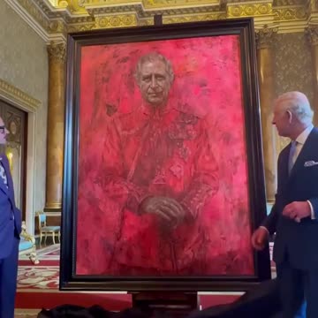King Charles just unveiled his new portrait of himself Burning in Hell