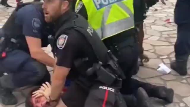 Justin Castro Trudeau's Bloodthirsty Agents Of The State Attack Protesters