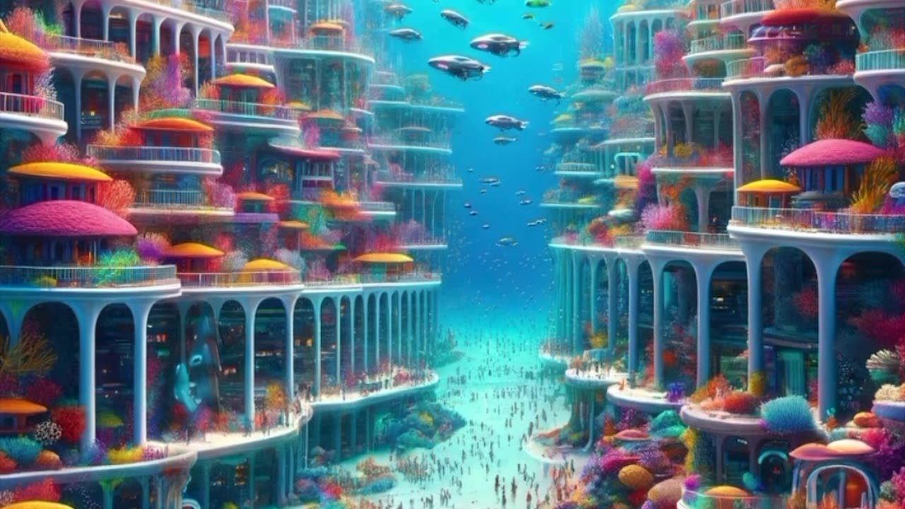 Underwater City with Flying Cars #shorts #aiart #artificialintelligence #chatgpt #dalle3