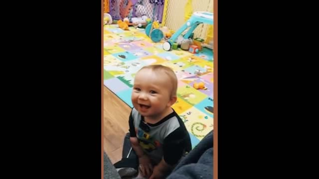 Baby laughing very cute