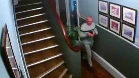 drunk grandfather falls down stairs