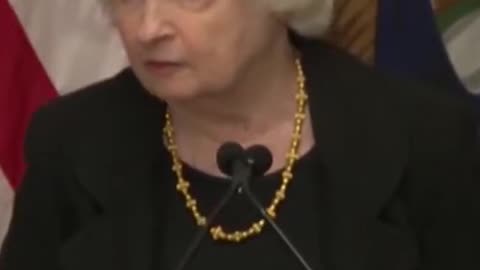 The US Treasury seal falls when Janet Yellen is asked about USD's strength