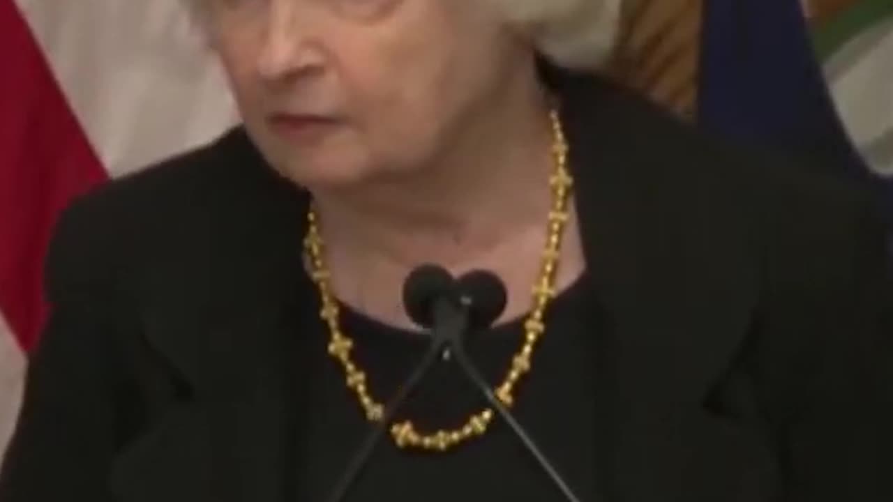 The US Treasury seal falls when Janet Yellen is asked about USD's strength