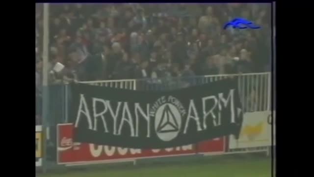 Neo-Nazi supporter at a Hungarian soccer game