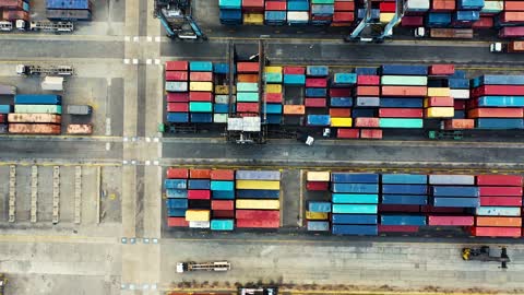 Filming a video of the port from above