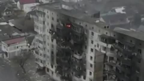 Drone footage shows destruction in town outside Kyiv