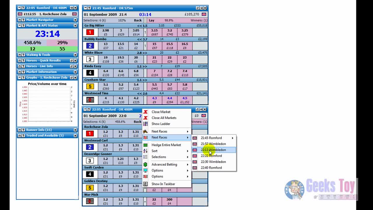 Geeks Toy - Betfair Trading - Getting Started Video 2/2