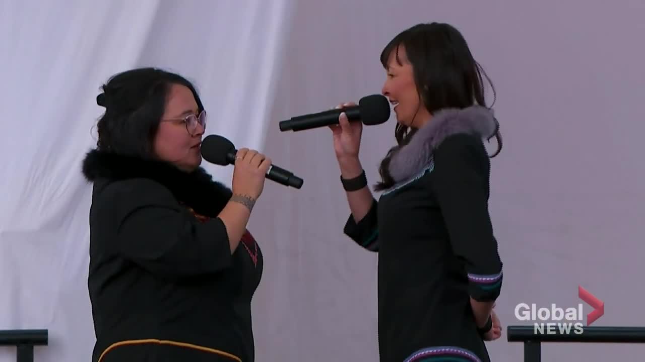 Inuit throat singers perform for Pope Francis during historic visit to Iqaluit