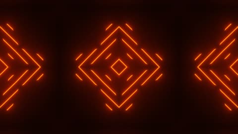 Red neon lights pattern in a prism divided