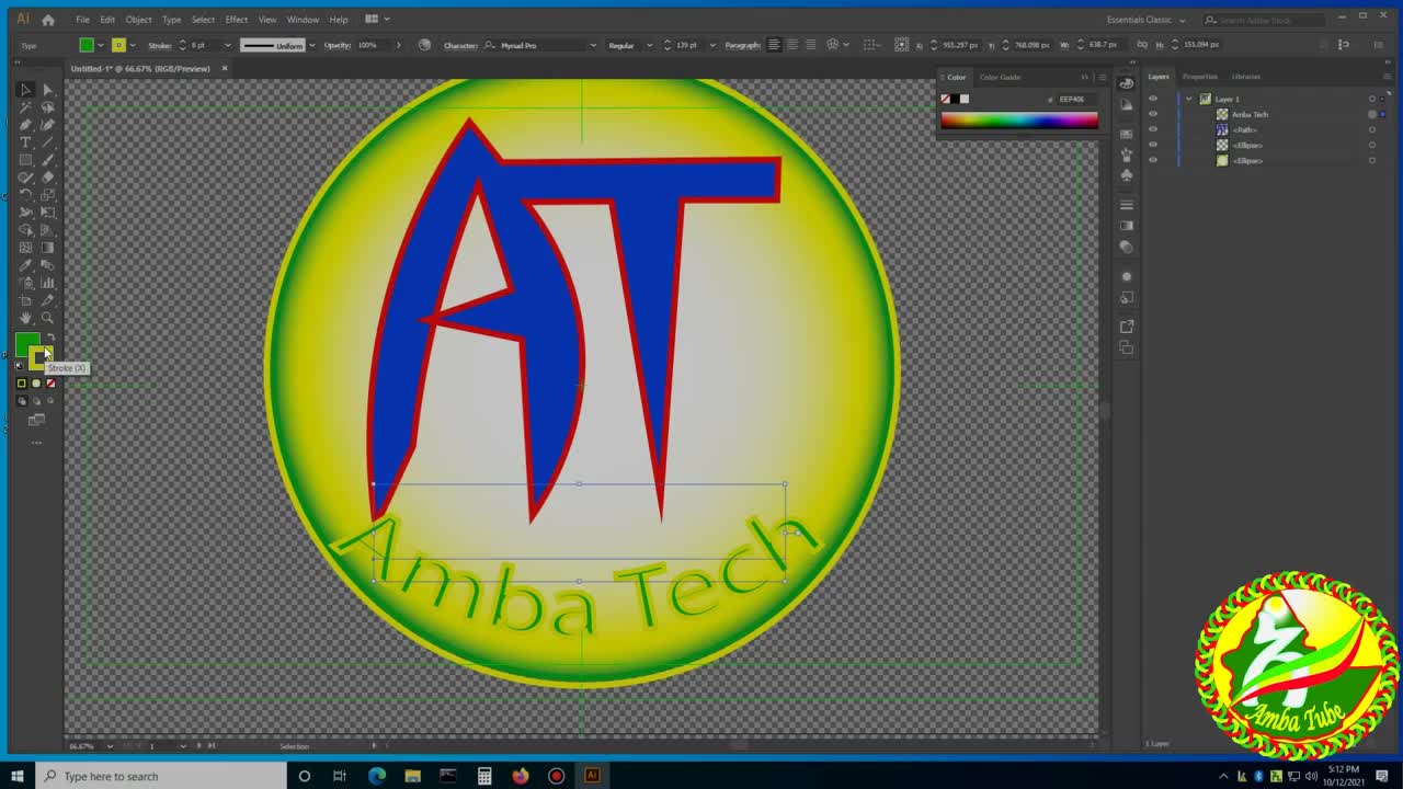 How to create Logo using Adobe illustrator tutor -ሎጎ ለመስራ ቀላ ዘዴ