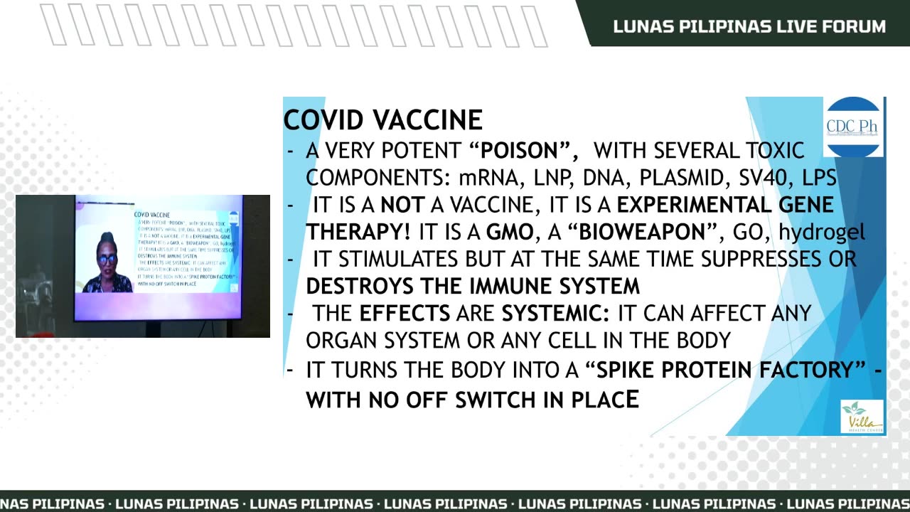 Dr. Marivic Villa discussed "Vaccine Injuries: Real and Certainly Not Rare."