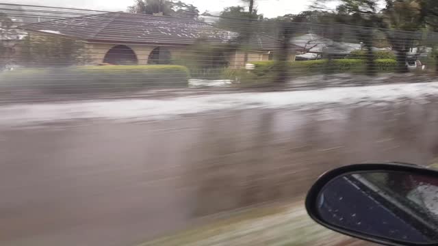 Hail piles in Coffs Harbour