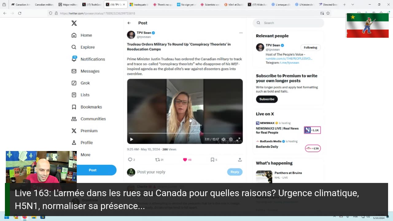 Live 163: L'armée dans les rues au Canada; pour quelles raisons?