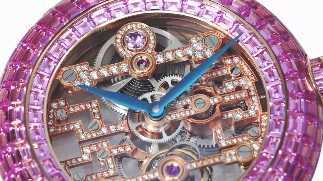 The Jacob & Co. Brilliant Skeleton Art Deco Pink Sapphire