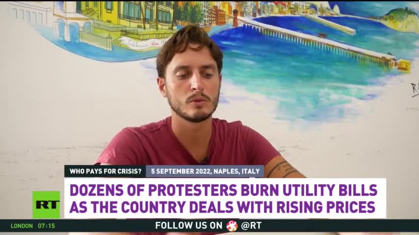 Angry Naples residents burn utility bills as Italy deals with rising prices Sept 11