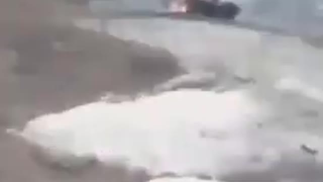 Explosion of a Russian trench tank with a crew