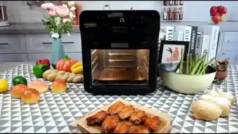 Air Fryer Toaster Oven Combo, 12Qt Large Family Large Easy-View Window, Digital Touchscreen ,