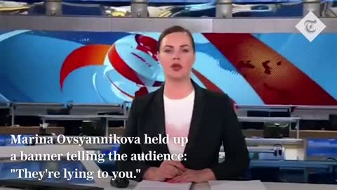 Russian state TV employee disrupts news broadcast with 'No War' protest