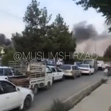 Fire erupts at Kabul airport in Afghanistan.